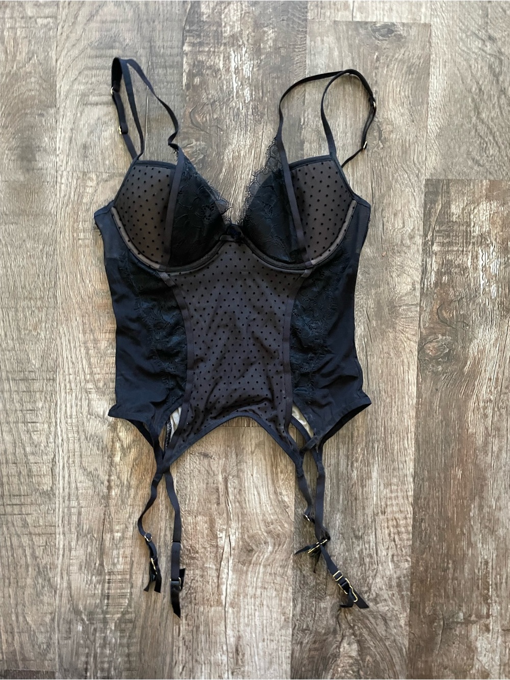 Adore Me bustier bodysuit size small corset lace black